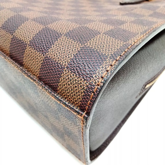 Auth LOUIS VUITTON Damier Ebene Triana Handbag Brown - Picture 7 of 13
